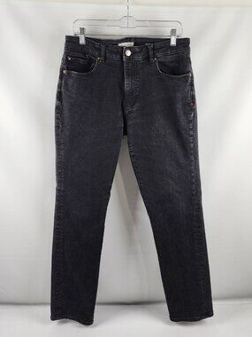 Warp + Weft Jeans Mens 34x31 Shadow Black Amsterdam Slim Denim